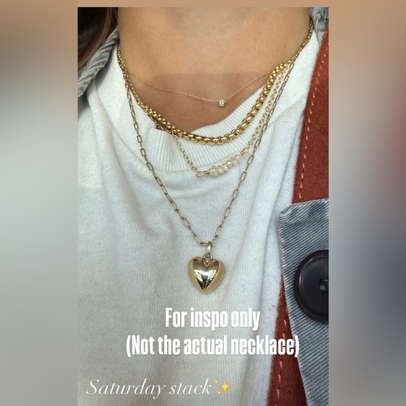 Puffed Heart Necklace - Picture 5 of 5